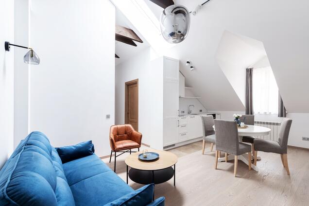 Melsvos elegancijos moderni klasika - apartamentai nuomai